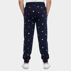 Girls' Navy Blue Heart Printed Elastic Waist Pyjama, नेवी ब्लू, small image number null