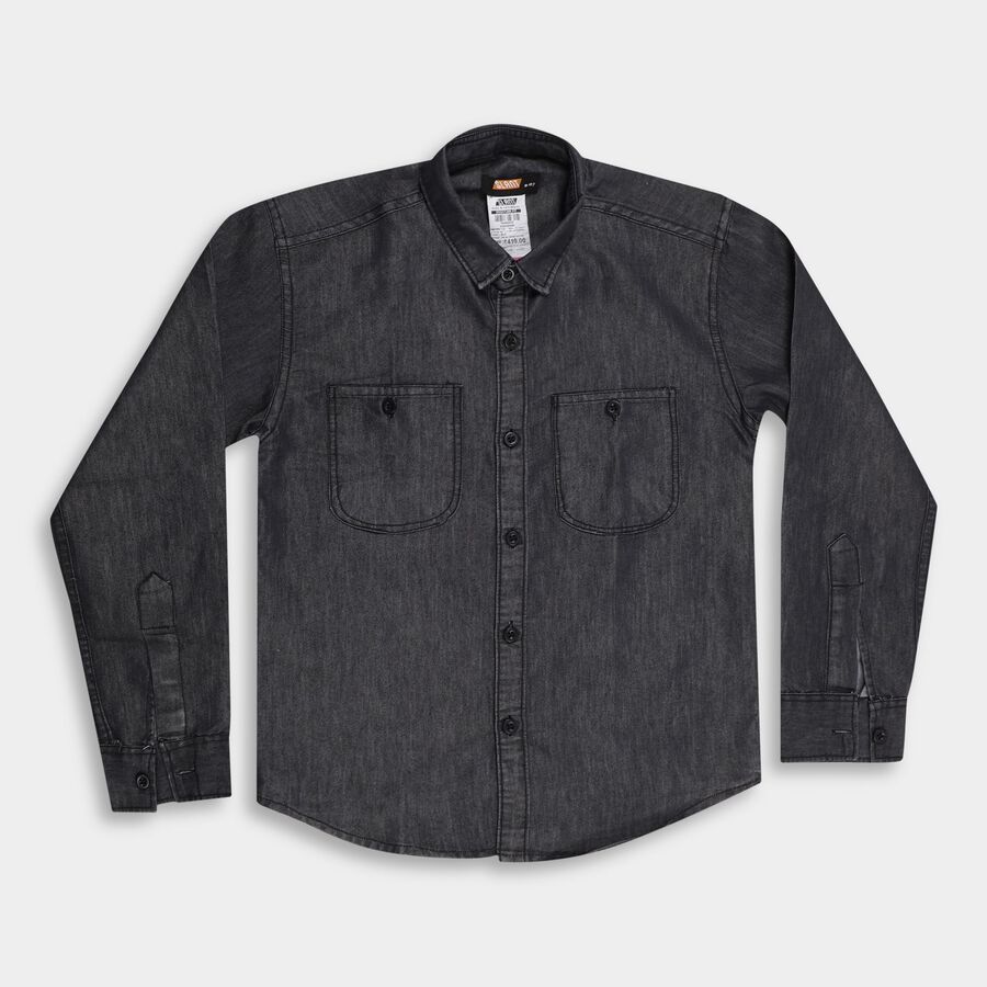 Boy's Casual Shirt, Black, large image number null