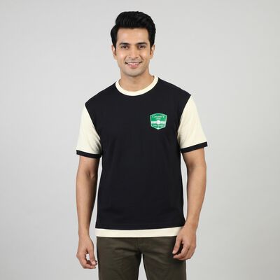 Men's Navy Blue Round Neck Casual T-Shirt