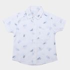 Boys White Cotton Regular Fit Casual Shirt, White, small
