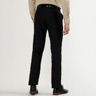 Men's Jet Black Slim Fit Flat-Front Formal Trousers, Black, small image number null