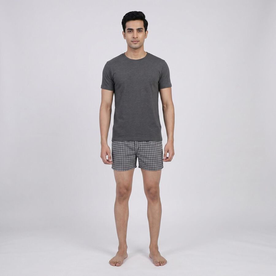 Men's Navy Blue Regular Fit Solid Boxers, Navy Blue, large