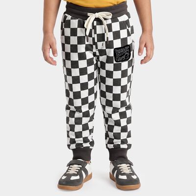 Boys' Charcoal Jogger Fit Checked Pyjama