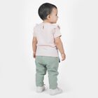 Infants Pink Cotton Graphic Top and Green Capri Set, Light Pink, small