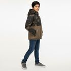 Boys Olive Hooded Camouflage Winter Jacket, Olive, small image number null