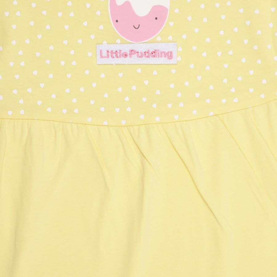 Infant Girls' 100% Cotton Frock , पीला, large image number null