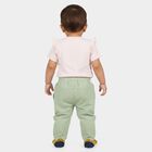 Infants Pink Cotton Round Neck T-Shirt Set Upper and Bottom Set, हल्का गुलाबी, small