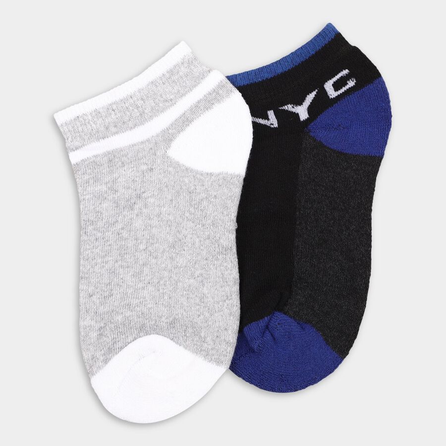 Boys' Socks (Pack of 2), Melange Light Grey, large image number null