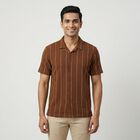 Men's Brown Classic Casual Shirt, Brown, small