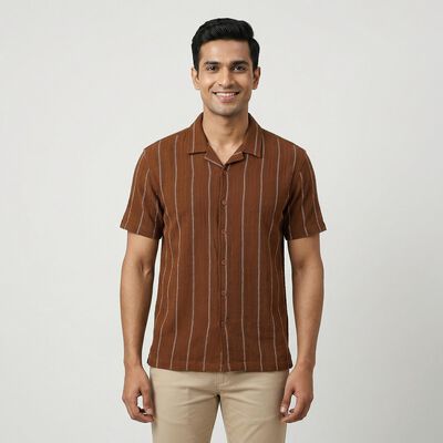 Men's Brown Classic Casual Shirt