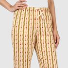 Women's Beige Relaxed Fit Solid Sleep Pyjama, गहरा पीला, small