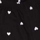 Girls' Jet Black Regular Fit Printed Pyjamas, Black, small image number null