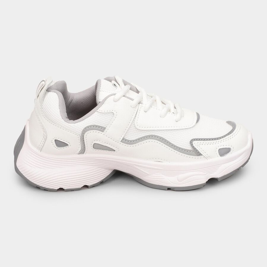 Ladies' Lace-Up Shoes, White, large image number null