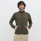 Men's Muted Olive Zip Athleisure Jacket, ओलिव, small image number null