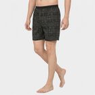 Men's Black Classic Fit Geometric Printed Boxers, काला, small