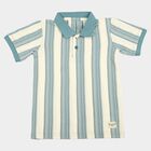 Boys Light Blue Polo Neck Casual T-Shirt, Light Blue, small