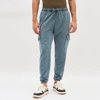 Men's Washed Steel Blue Cargo Jogger