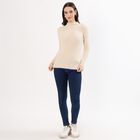 Women's Soft Beige High Neck Slim Fit Pullover, गहरा पीला, small image number null