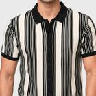 Men's Black Polo Collar Casual Shirt, Black, small