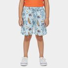 Boys' Light Blue Tropical Print Cotton Jamaican Shorts, Light Blue, small