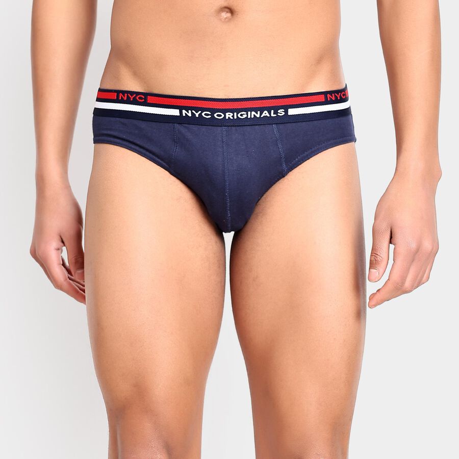 Men's 100% Cotton Briefs , Navy Blue, large