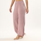 Women's Dusty Rose Balloon-Fit Textured Harem Pants, Pink, small