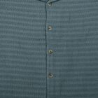 Boys Green Cotton Camp Collar Casual Shirt, Dark Green, small