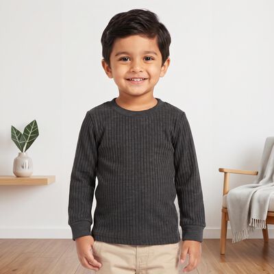 Boys Charcoal Long Sleeve Thermal
