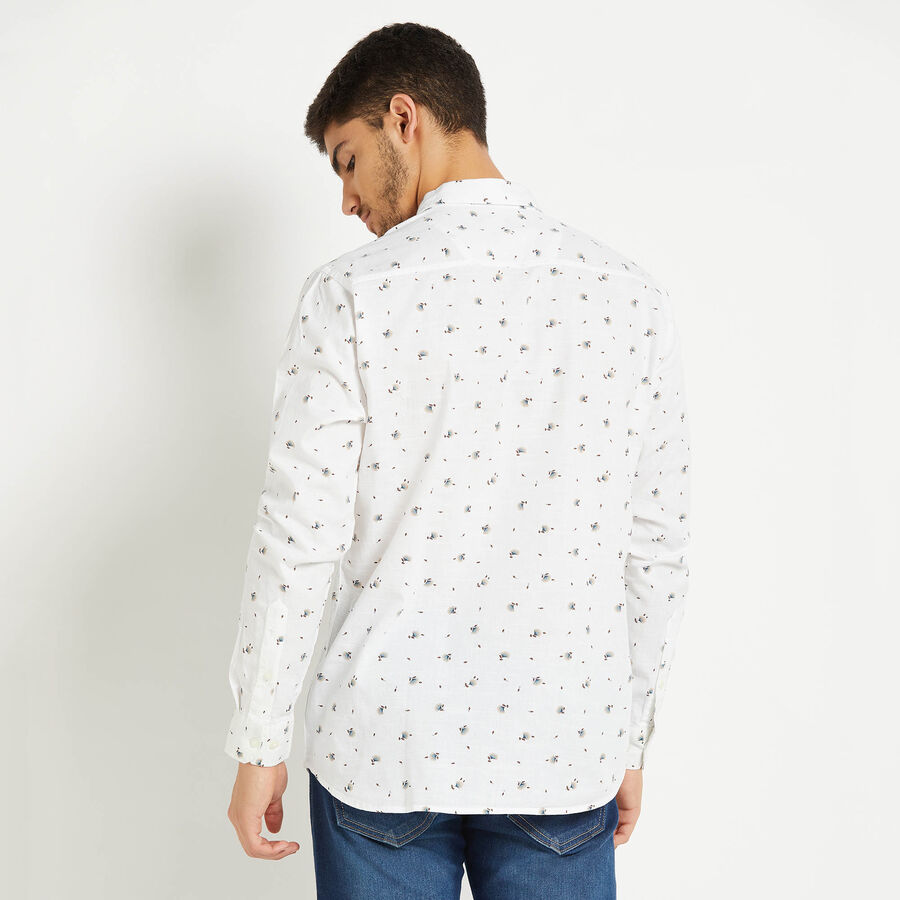Cotton Printed Casual Shirt, White, large image number null