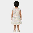 Girls' White Floral Print Sleeveless Frock, ऑफ व्हाइट, small