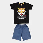 Boys Cotton Baba Suit, Black, small image number null