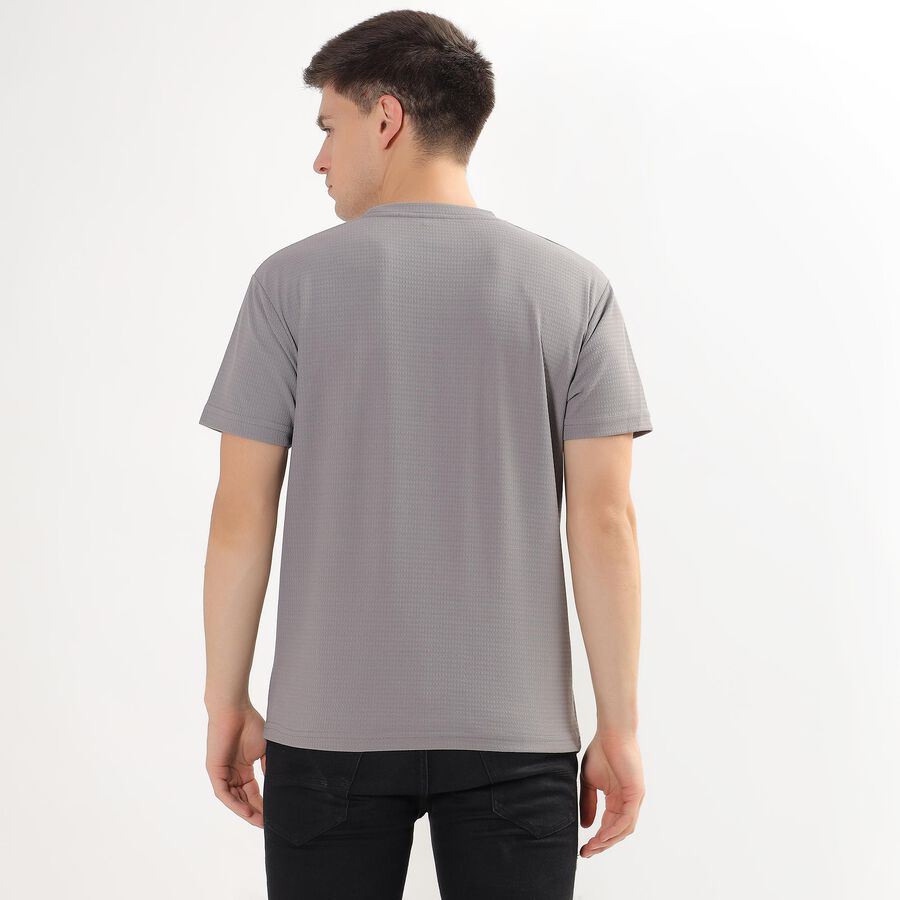 Men's Deep Grey Crew Neck Drifit T-Shirt, Dark Grey, large