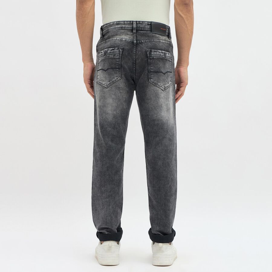 Men's Faded Charcoal Slim Fit Jeans, गहरा ग्रे, large image number null