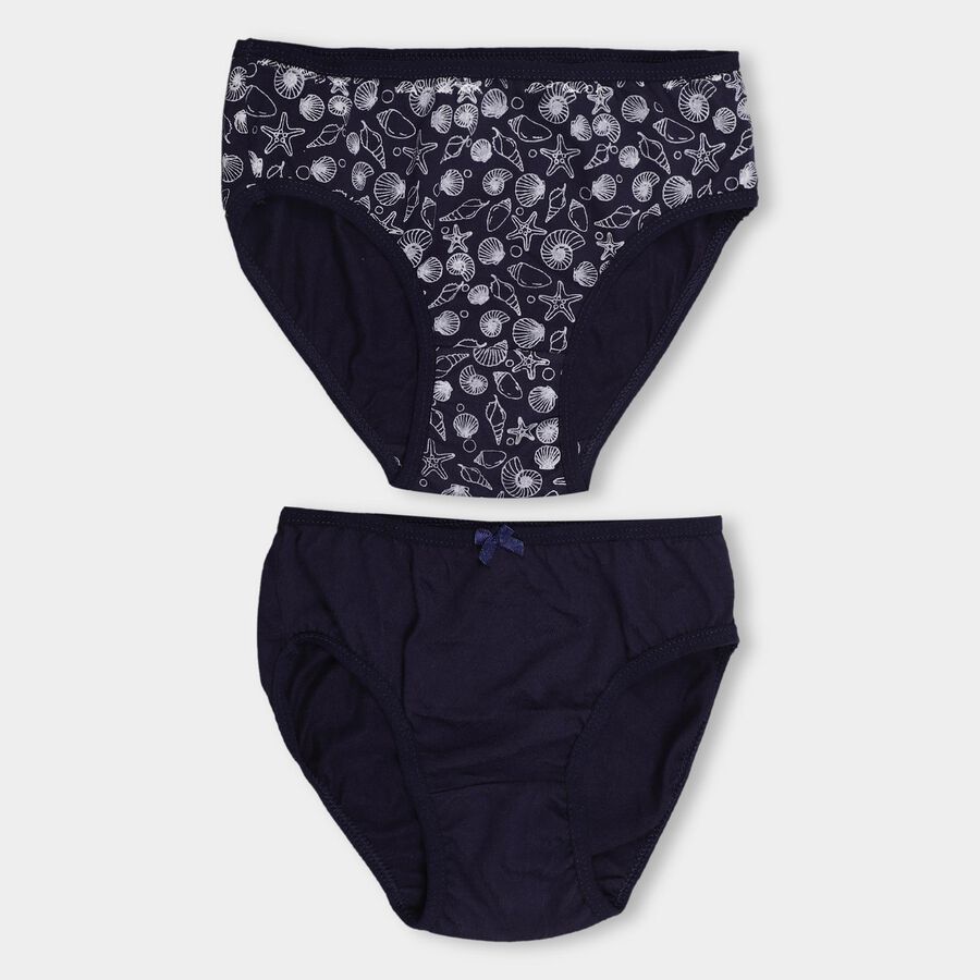 Girls' 100% Cotton V-Cut Panty , Navy Blue, large image number null