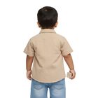Infants Light Beige Cotton Half Sleeve Classic Casual Shirt, Beige, small image number null
