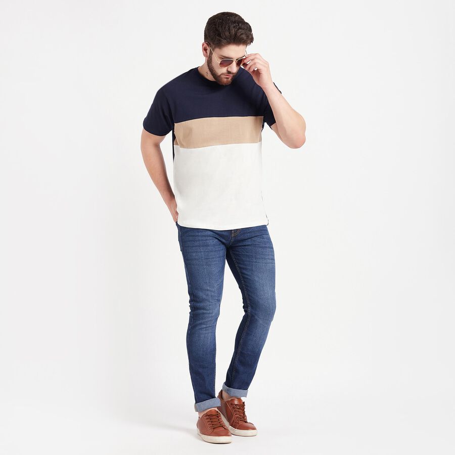 Cotton Round Neck T-Shirt, White, large image number null