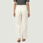 Women's Off White Regular Fit Solid Palazzos, Off White, small