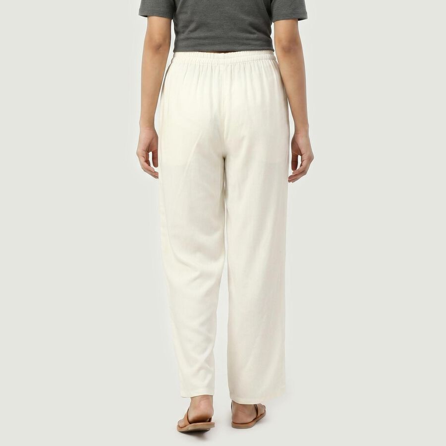 Women's Off White Regular Fit Solid Palazzos, Off White, large