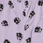 Girls' Lavender Regular Fit Panda Printed Elastic Waist Capri, Lilac, small