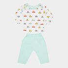 Infants Cotton Printed Baba Suit, Light Green, small image number null