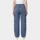 Women's Blue Wide Leg High-Rise Jeans, Mid Blue, small