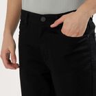 Men's Jet Black Slim Fit Jeans, काला, small image number null