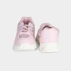 Girls' Pink Lace-Up Sneakers, Lilac, small