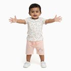 Infants' White Cotton Floral Top and Peach Capri Set, Light Pink, small image number null