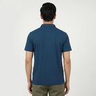 Men's Blue Polo Neck Printed T-Shirt, टील ब्लू, small