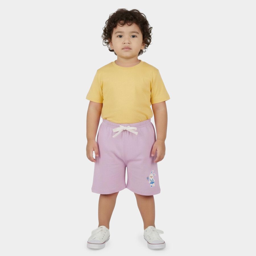 Infants Lilac Cotton Half Pant, Lilac, large