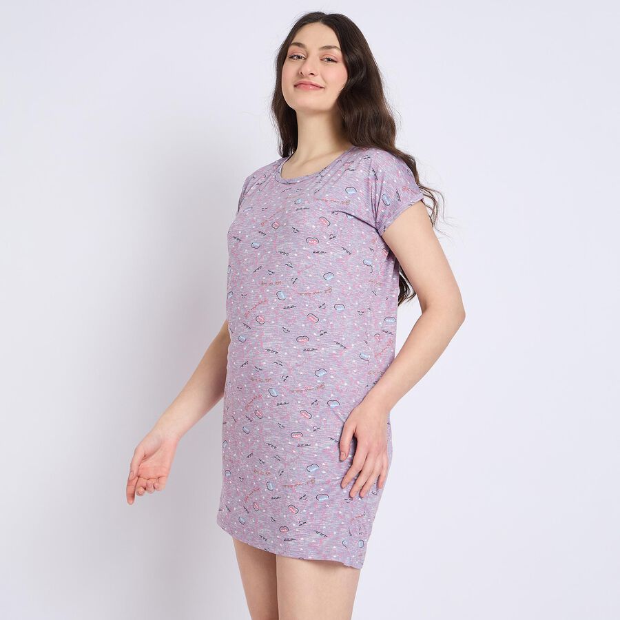 Ladies' Nighty , मिश्रित मध्यम ग्रे, large image number null