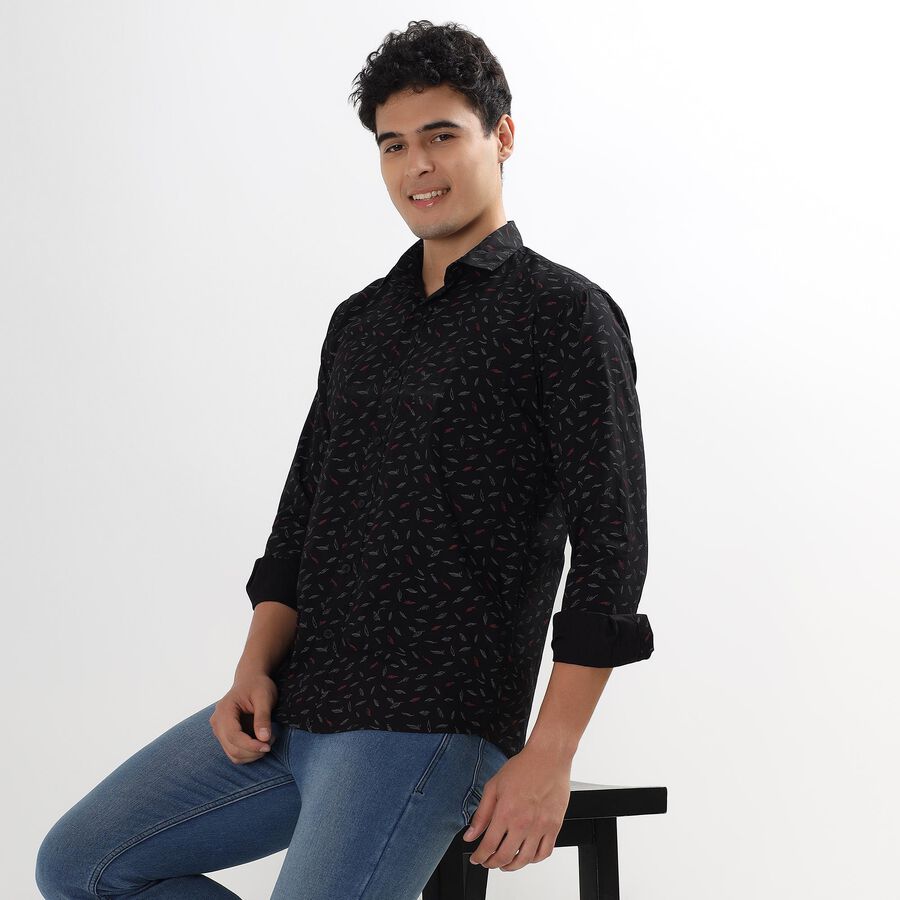 Men's 100% Cotton Casual Shirt , काला, large image number null