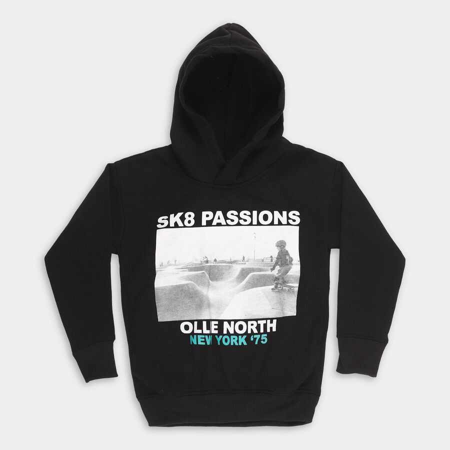 Boys' Sweatshirt, काला, large image number null