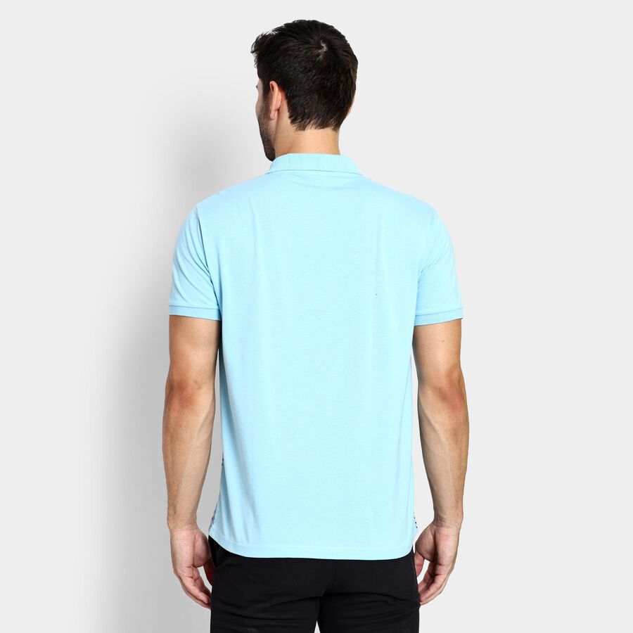 Men's Collared Half Sleeves T-Shirt , Light Blue, large image number null